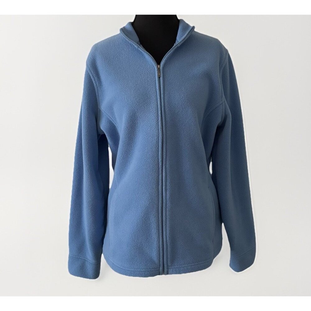Vintage L.L.‎ Bean Women’s M Fleece Jacket Blue Full Zip Outdoor Nature Gorp